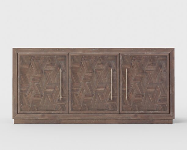 Three Door Credenza - Tumbler Dark Brown 3D model
