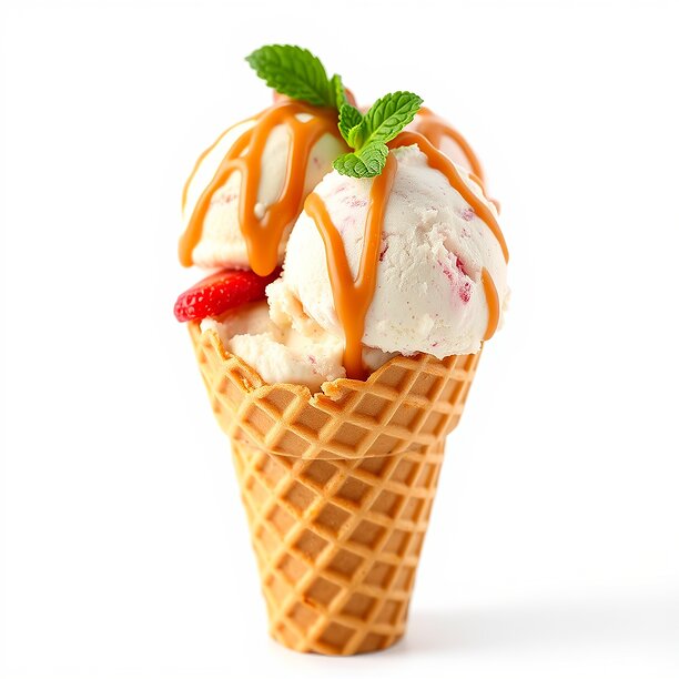 Ice Cream Cone with Caramel Drizzle Model VR / AR ready