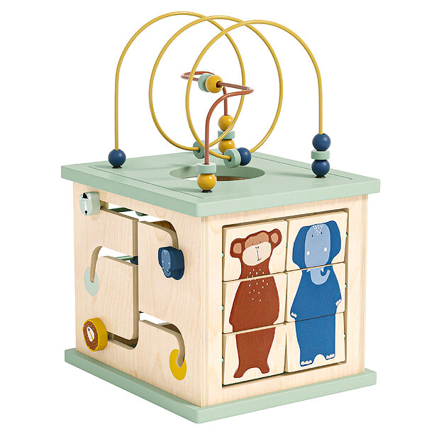 Wooden 5-in-1 activity cube 3D model