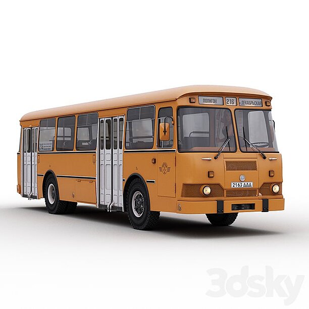 LIAZ 677 Soviet City Bus Classic Public low-poly 2