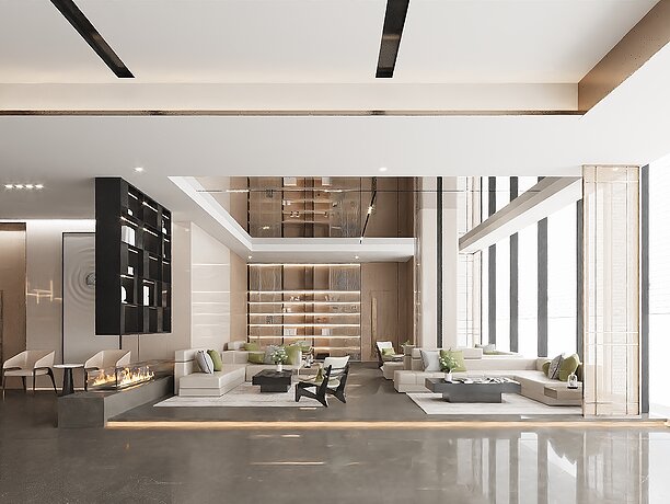 Modern hotel 3D model interior