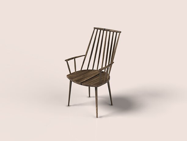 3D Chair wood furniture Keyshot