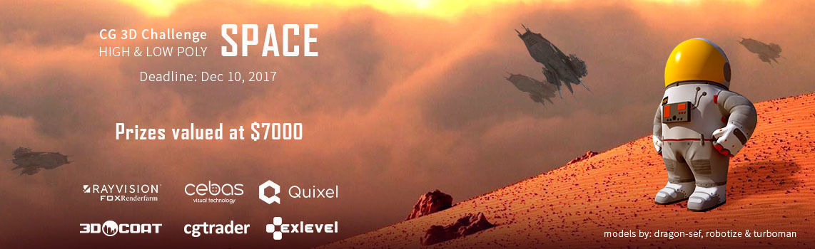 CG (high & low poly) 3D challenge: SPACE