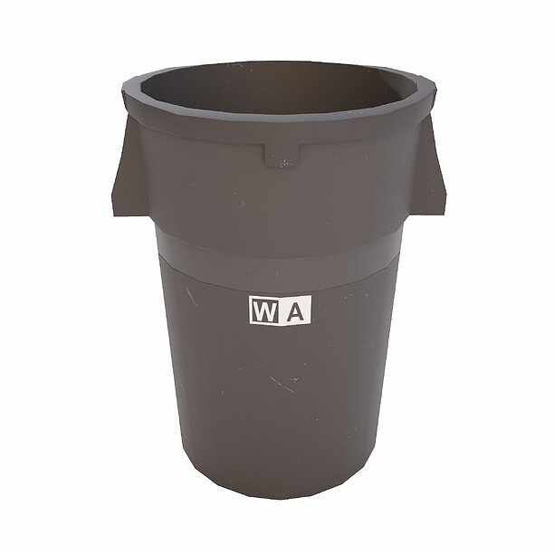 game-ready Kitchen garbage Bin lowpoly 3d model