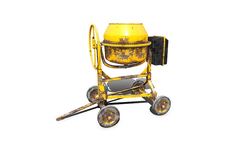 Concrete Mixer Low-poly PBR 3D asset