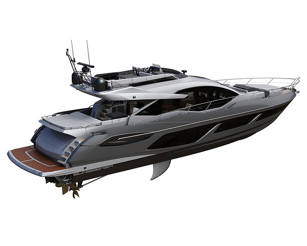 Sunseeker 74 Black Sport Yacht 3D