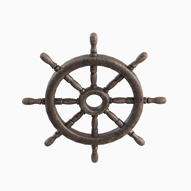 3D asset Vessel Wheel 06